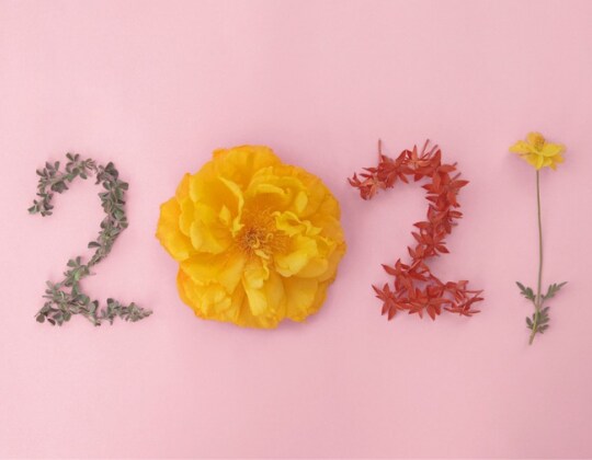 2021 New Years image made with flowers at Boca Raton Florist